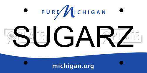 SUGARZ Michigan License Plate
