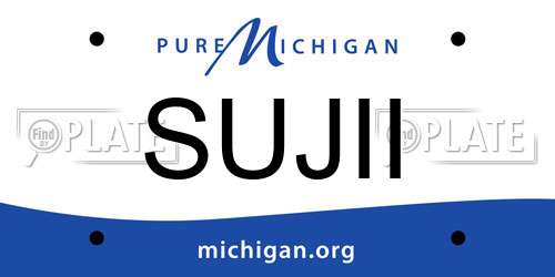 SUJII Michigan License Plate