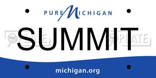 SUMMIT Michigan License Plate