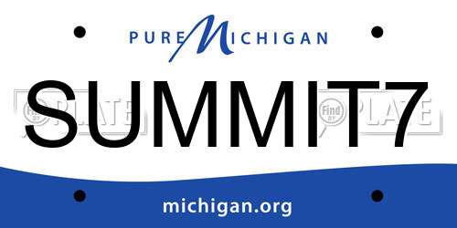 SUMMIT7 Michigan License Plate
