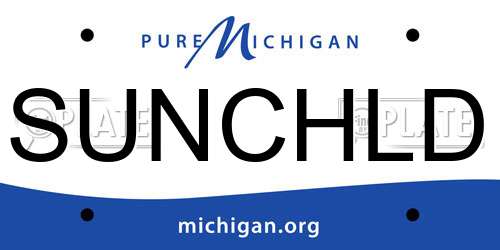SUNCHLD Michigan License Plate