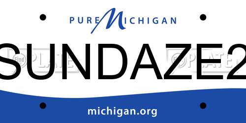 SUNDAZE2 Michigan License Plate