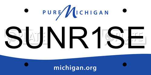 SUNR1SE Michigan License Plate