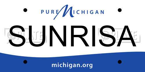 SUNRISA Michigan License Plate