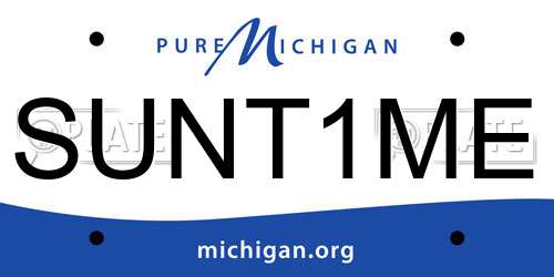SUNT1ME Michigan License Plate