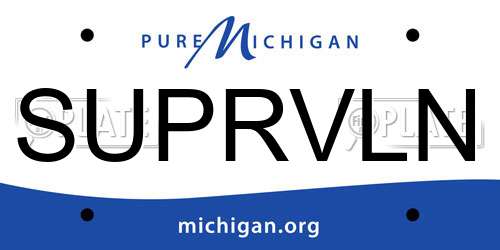 SUPRVLN Michigan License Plate