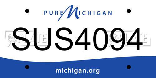 SUS4094 Michigan License Plate