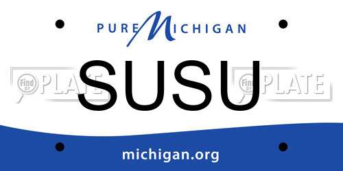 SUSU Michigan License Plate