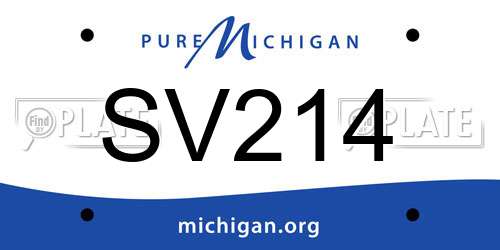 SV214 Michigan License Plate