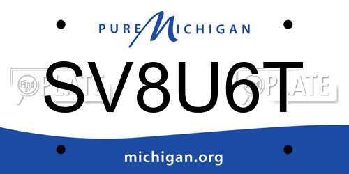 SV8U6T Michigan License Plate