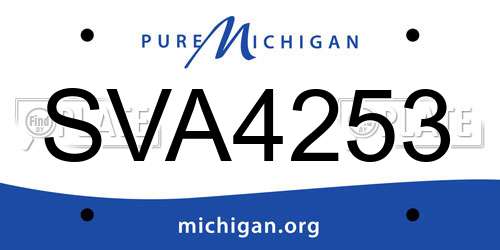 SVA4253 Michigan License Plate