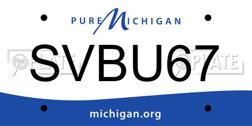 SVBU67 Michigan License Plate
