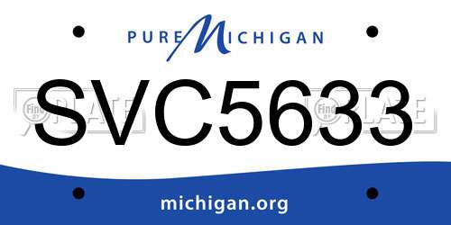 SVC5633 Michigan License Plate