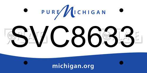 SVC8633 Michigan License Plate