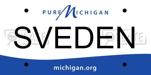 SVEDEN Michigan License Plate