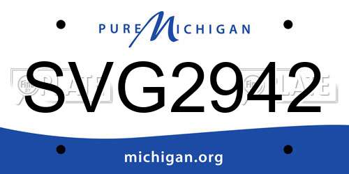 SVG2942 Michigan License Plate