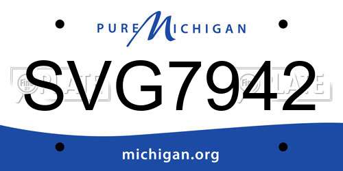 SVG7942 Michigan License Plate
