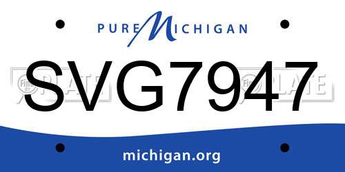 SVG7947 Michigan License Plate