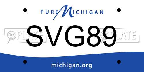 SVG89 Michigan License Plate