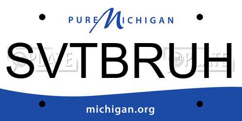 SVTBRUH Michigan License Plate