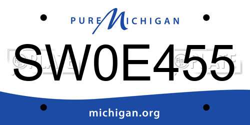 SW0E455 Michigan License Plate