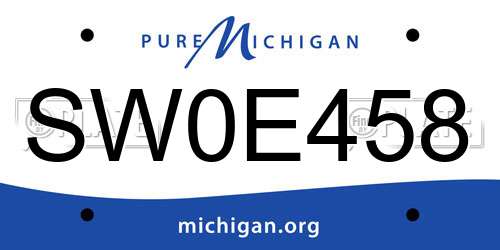 SW0E458 Michigan License Plate