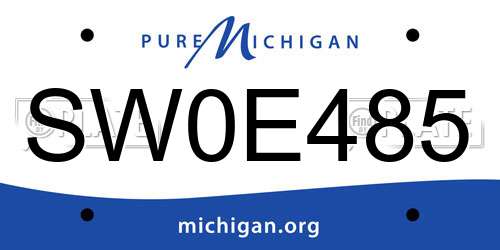 SW0E485 Michigan License Plate