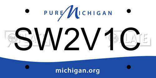 SW2V1C Michigan License Plate