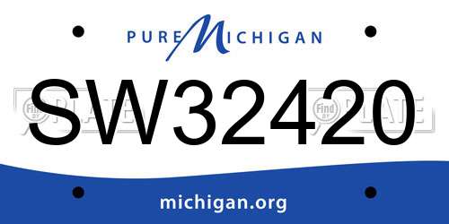 SW32420 Michigan License Plate