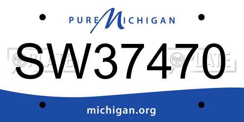 SW37470 Michigan License Plate