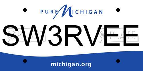 SW3RVEE Michigan License Plate