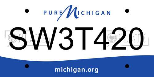 SW3T420 Michigan License Plate