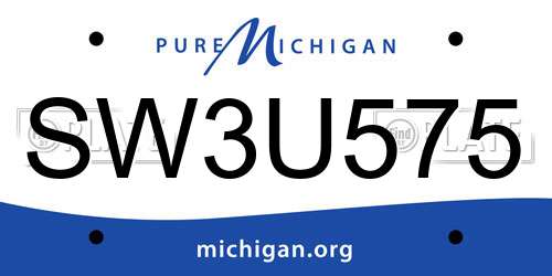 SW3U575 Michigan License Plate