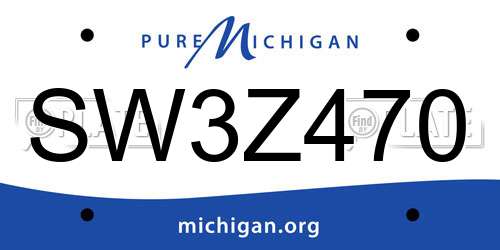 SW3Z470 Michigan License Plate