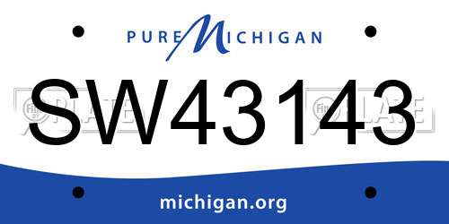 SW43143 Michigan License Plate
