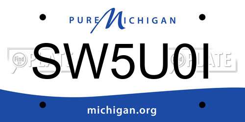 SW5U0I Michigan License Plate