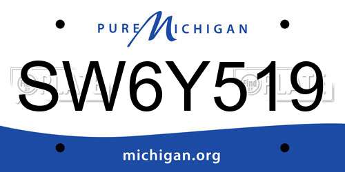 SW6Y519 Michigan License Plate
