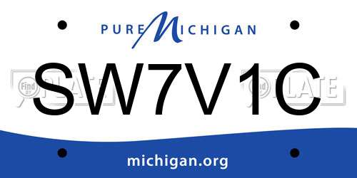 SW7V1C Michigan License Plate