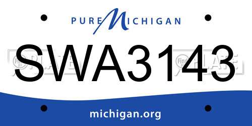 SWA3143 Michigan License Plate