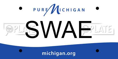 SWAE Michigan License Plate