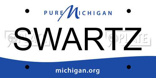 SWARTZ Michigan License Plate