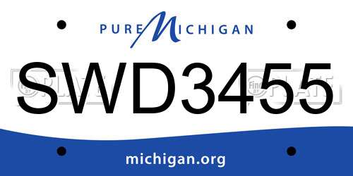 SWD3455 Michigan License Plate