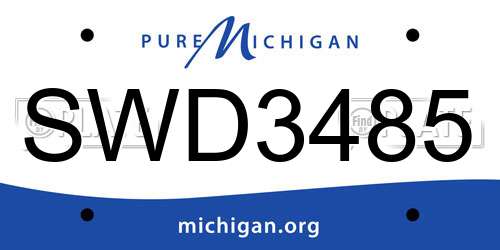 SWD3485 Michigan License Plate