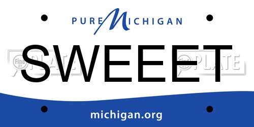 SWEEET Michigan License Plate