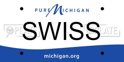 SWISS Michigan License Plate