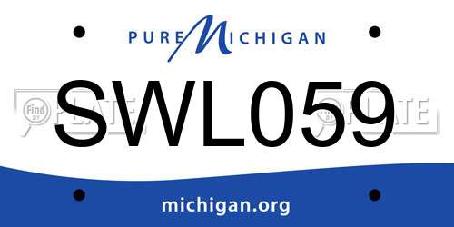SWL059 Michigan License Plate