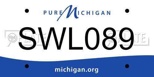 SWL089 Michigan License Plate