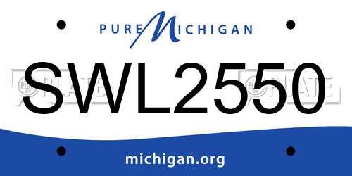 SWL2550 Michigan License Plate