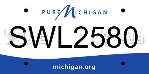 SWL2580 Michigan License Plate