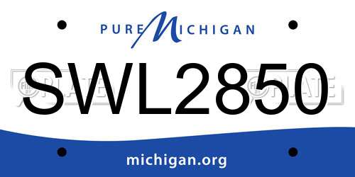 SWL2850 Michigan License Plate